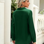 Zeagoo Satin Blouses Casual Long Sleeve Button Down Silk Shirts