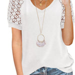 Zeagoo Women's Blouse Short Sleeve Lace Top (DE Only)