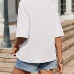 Zeagoo Oversized Loose Fit Short Sleeve Striped Tops