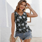 Zeagoo Tank Tops V Neck Casual Side Ruched Drawstring Shirts