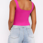 Zeagoo Square Neck Sleeveless Crop Tops