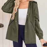 Zeagoo Rain Jacket Women Lightweight Waterproof Hooded Zip Raincoat