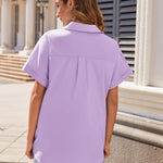 Zeagoo Women's Cotton Button Down Shirts Short Sleeve Casual Shirts