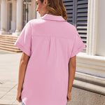 Zeagoo Women's Cotton Button Down Shirts Short Sleeve Casual Shirts