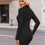 Zeagoo Women's Bodycon Dress Long Sleeve Slim Fit Turtleneck Dress