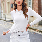 Zeagoo Women's Basic T-Shirt Long Sleeve Y2K Crop Tops (DE Only)