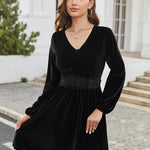 Zeagoo Women's Elegant Velvet Dress Winter Dress (DE Only)