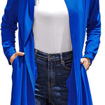 Hooded Long Cardigans Maxi Cardigan with Hood Open Front Lightweight Duster Coat with Pocket - Zeagoo (Us Only)