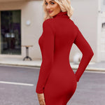 Zeagoo Women's Bodycon Dress Long Sleeve Slim Fit Turtleneck Dress