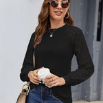 Zeagoo Elegant Blouse Long Sleeve Crew Neck T Shirt (DE Only)