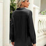 Zeagoo Satin Blouses Casual Long Sleeve Button Down Silk Shirts