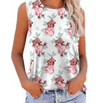 Zeagoo Floral Print Sleeveless T Shirts Loose Fit Summer Tunic Blouse