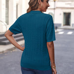 Zeagoo Women Short Sleeve Sweater Pullover Polo Tops