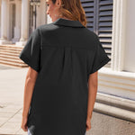 Zeagoo Women's Cotton Button Down Shirts Short Sleeve Casual Shirts