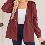 Zeagoo Rain Jacket Women Lightweight Waterproof Hooded Zip Raincoat