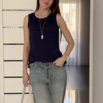 Zeagoo Tank Top Blouses Scooped Neck Pleated Front Shirts