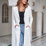 Hooded Long Cardigans Maxi Cardigan with Hood Open Front Lightweight Duster Coat with Pocket - Zeagoo (Us Only)