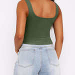 Zeagoo Square Neck Sleeveless Crop Tops