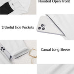 Hooded Long Cardigans Maxi Cardigan with Hood Open Front Lightweight Duster Coat with Pocket - Zeagoo (Us Only)