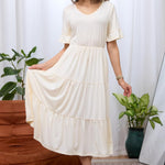 Zeagoo Damen Elegant V-Ausschnitt Kleider A Linie Kurzarm Freizeitkleid (DE Only)