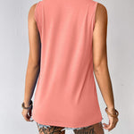 Zeagoo Tank Top Blouses Scooped Neck Pleated Front Shirts