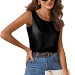 Zeagoo Satin Top Women's Elegant Silk Top Basic Blouse (DE Only)