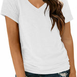 Zeagoo Women Casual Soft V Neck Basic Tee Tops
