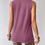 Zeagoo Tank Top Blouses Scooped Neck Pleated Front Shirts