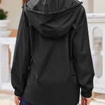 Zeagoo Rain Jacket Women Lightweight Waterproof Hooded Zip Raincoat