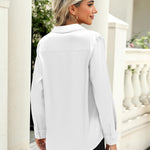 Zeagoo Satin Blouses Casual Long Sleeve Button Down Silk Shirts