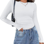 Zeagoo Damen Langarm T-Shirt Basic Slim Fit Tops (DE Only)
