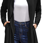 Hooded Long Cardigans Maxi Cardigan with Hood Open Front Lightweight Duster Coat with Pocket - Zeagoo (Us Only)
