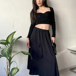 Zeagoo Skirt Long Elegant Skirts High Waist Maxi Skirt (DE Only)