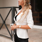 Zeagoo Women's Blazer Elegant 3/4 Sleeve Long Blazer (DE Only)