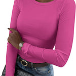 Zeagoo Damen Langarm T-Shirt Basic Slim Fit Tops (DE Only)