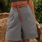 Zeagoo Shorts Casual Elastic High Waist Wide Leg Short Trousers (DE Only)