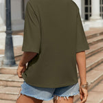 Zeagoo Oversized Loose Fit Short Sleeve Striped Tops