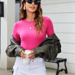 Zeagoo Women Y2K Crewneck Long Sleeve Slim Fit T-Shirt
