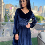 Zeagoo Women's Elegant Velvet Dress Winter Dress (DE Only)