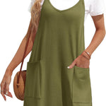 Zeagoo Spaghetti Strap Dress Casual V Neck Beach Dress (DE Only)