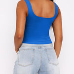 Zeagoo Square Neck Sleeveless Crop Tops