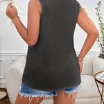 Zeagoo Floral Print Sleeveless T Shirts Loose Fit Summer Tunic Blouse