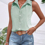 Zeagoo Sleeveless Blouses Summer Casual Button Down Shirts