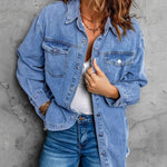 Zeagoo Jean Jackets Ripped Stretchy Denim Jean Jacket