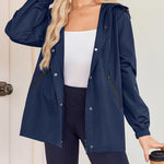 Zeagoo Rain Jacket Women Lightweight Waterproof Hooded Zip Raincoat