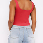 Zeagoo Square Neck Sleeveless Crop Tops