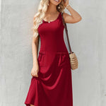Zeagoo Floral Beach Sundress Casual A-Line Midi Tank Dresses