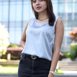 Zeagoo Satin Top Women's Elegant Silk Top Basic Blouse (DE Only)