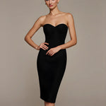 Strapless Bodycon Bandage Knee Dress
