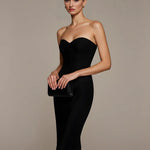 Strapless Bodycon Bandage Knee Dress
